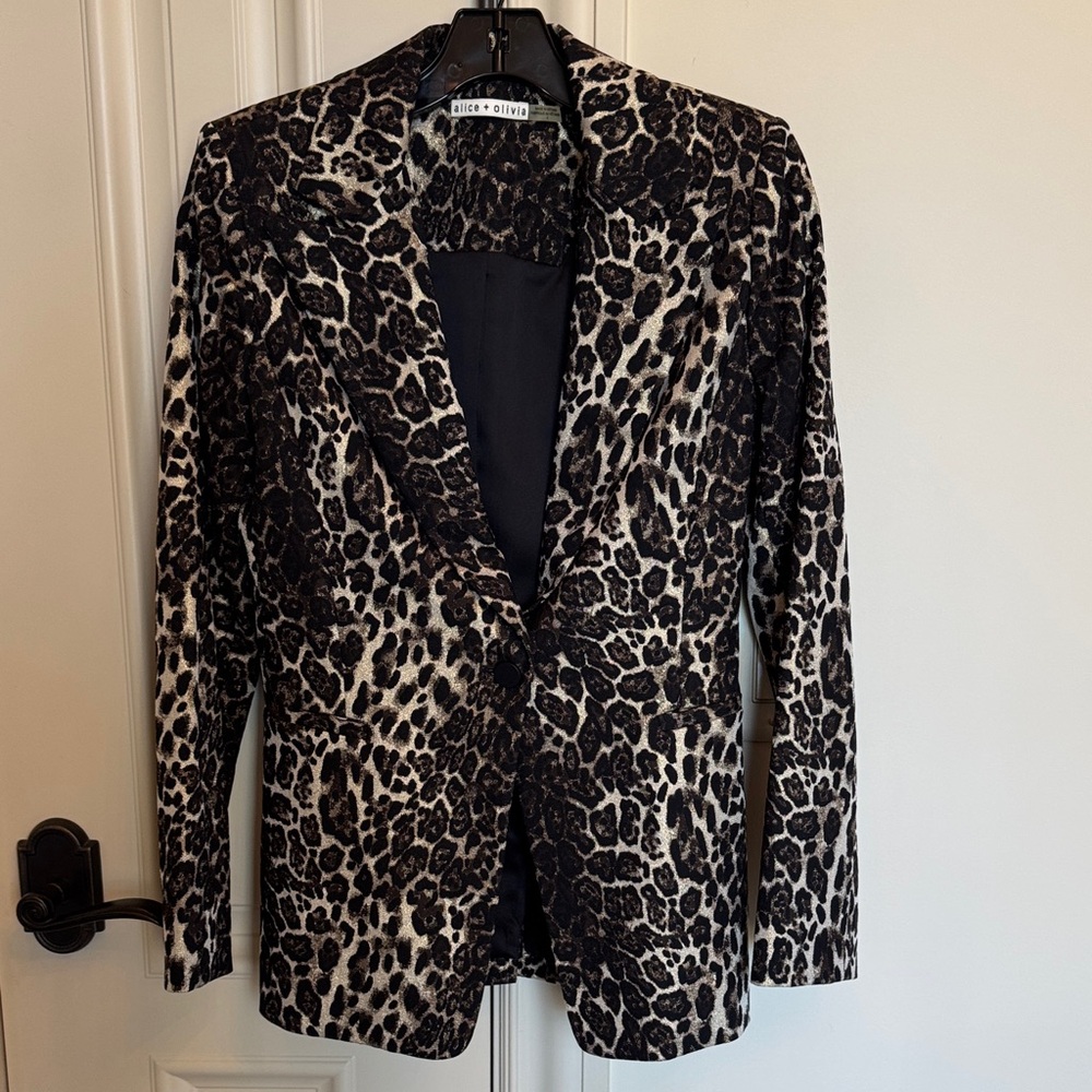 Alice + Olivia Leopard Print Blazer